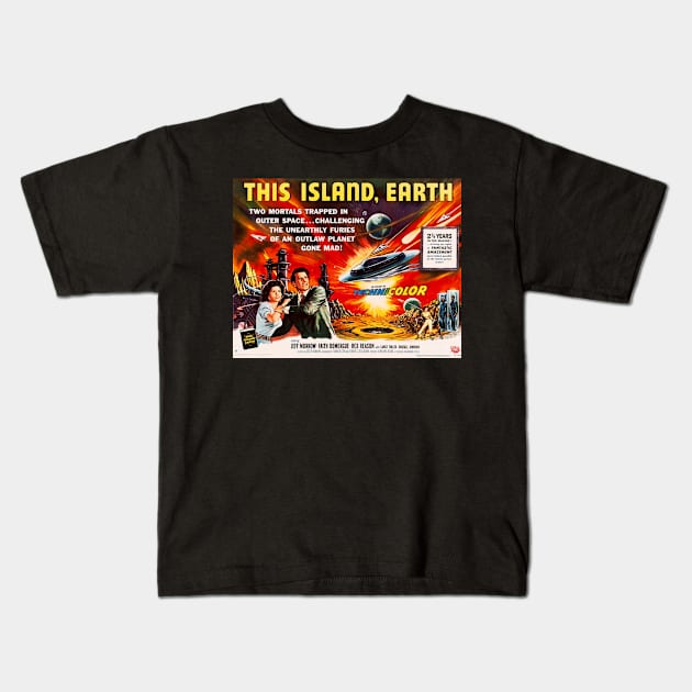 Classic Sci-Fi Movie Lobby Card - This Island Earth Kids T-Shirt by Starbase79